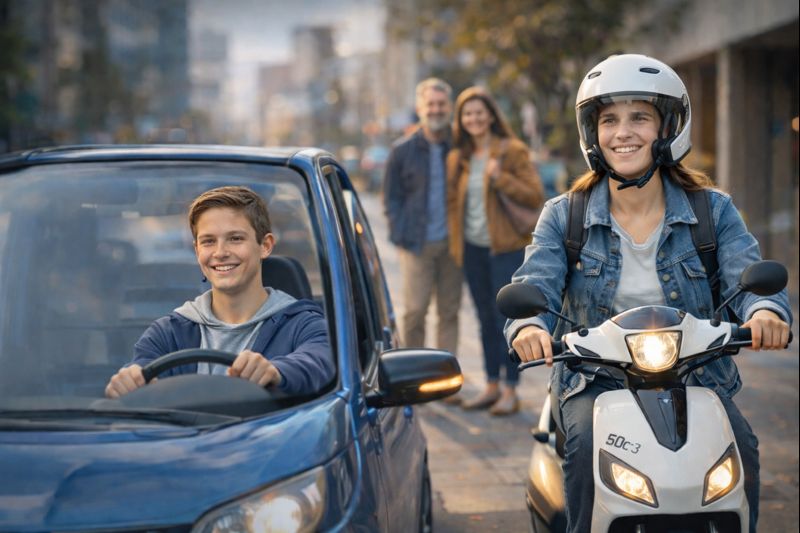 Premier trajet en scooter